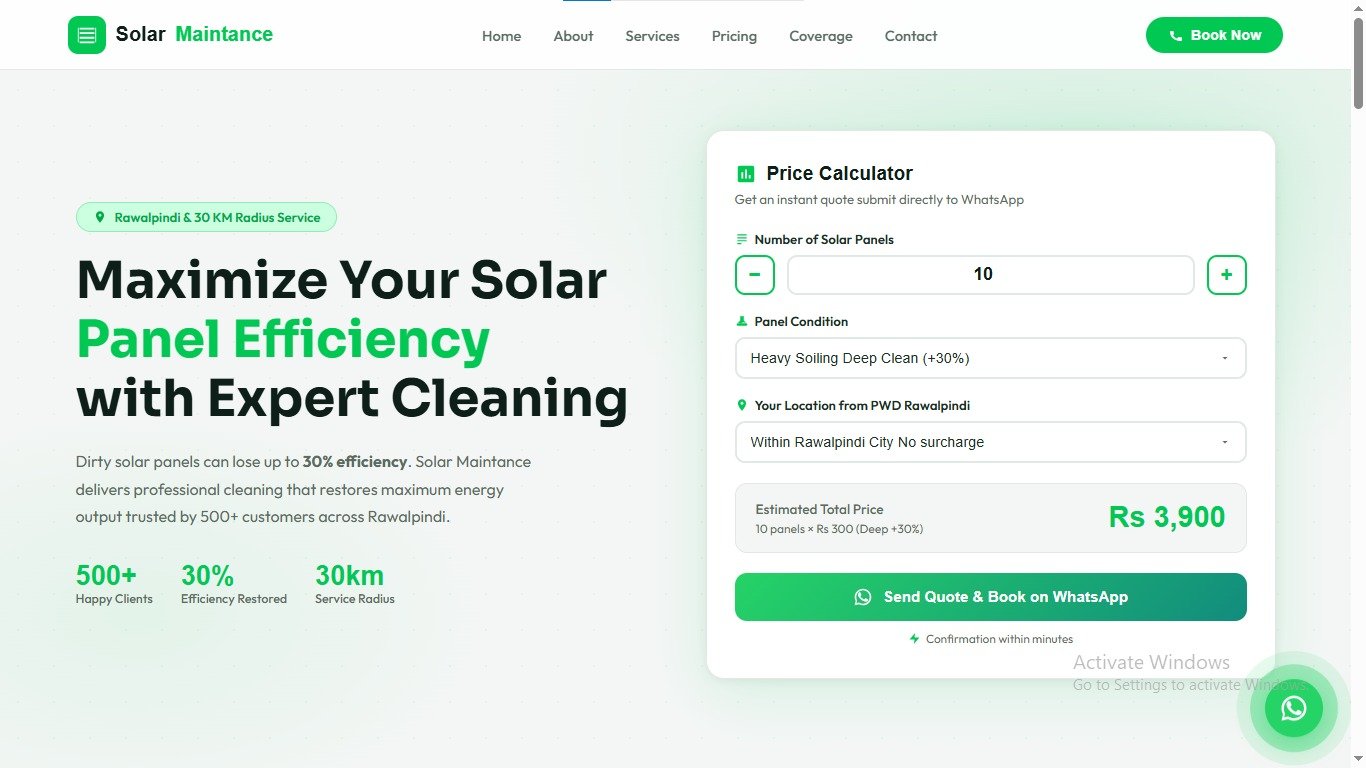 Solar Panel Cleaning Service